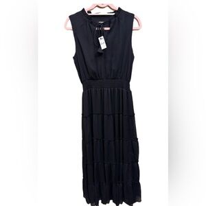 Express black tiered sleeveless maxi dress